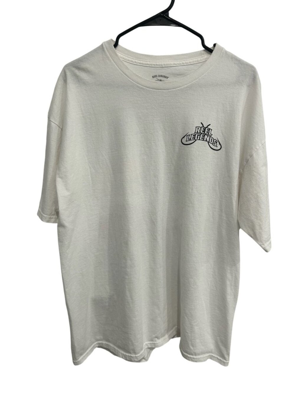 Reel Legends XL White Graphic Cotton Fishing Tee Naturecore Skater Aesthetic